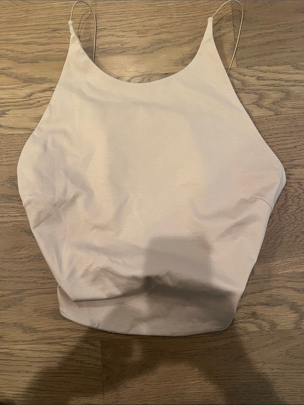 Zara Light Cream High-Neck Spaghetti Strap Camisole